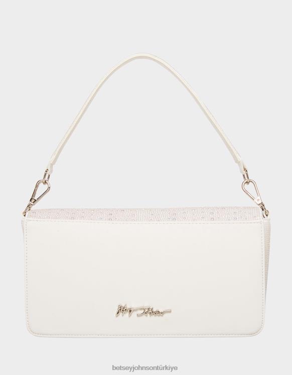 Cabrio fiyonklu çanta fildişi N26HX218 kadınlar Betsey Johnson Aksesuarlar