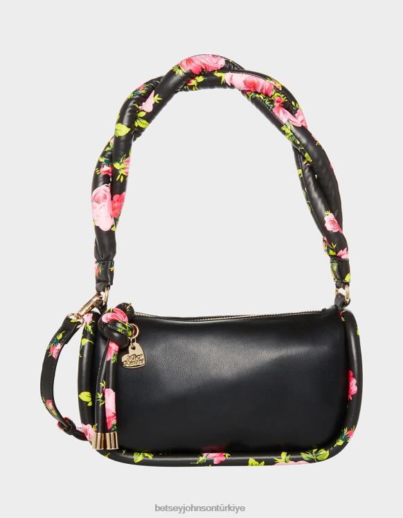 bükülmüş omuz çantasını anlama siyah N26HX260 kadınlar Betsey Johnson Aksesuarlar