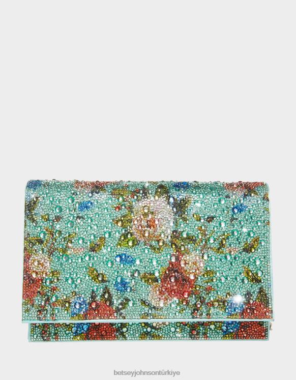 çiçek taklidi flep çanta nane yeşili N26HX224 kadınlar Betsey Johnson Aksesuarlar