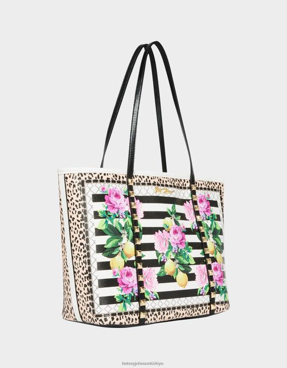 çizgili çanta görmek siyah beyaz N26HX252 kadınlar Betsey Johnson Aksesuarlar