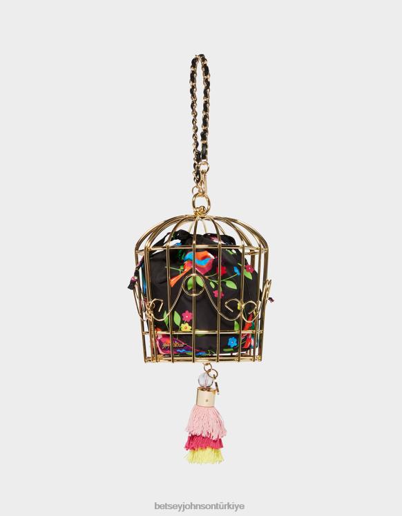 kitsch kuş kelimesi kafes dansçısı bilekliği siyahtır çok N26HX230 kadınlar Betsey Johnson Aksesuarlar