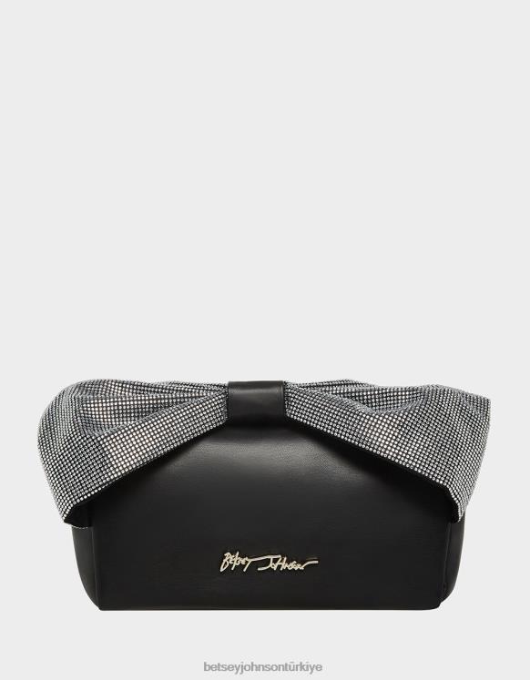 tüm bling fiyonk kolu çantası siyah N26HX237 kadınlar Betsey Johnson Aksesuarlar