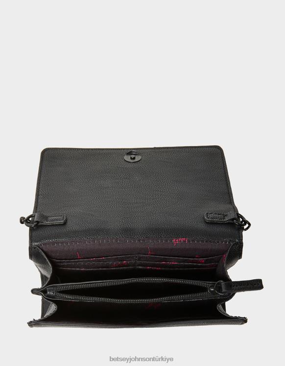 xo kafatası crossbody siyah N26HX226 kadınlar Betsey Johnson Aksesuarlar