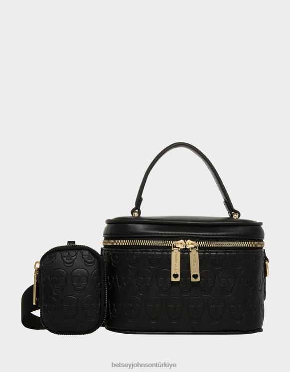 xo kafatası makyajı siyah N26HX227 kadınlar Betsey Johnson Aksesuarlar