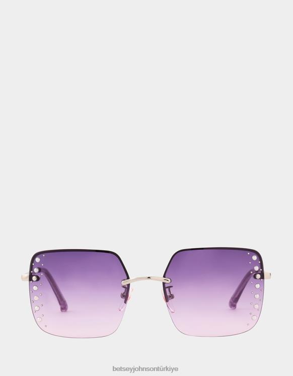 kenar güneş gözlüğü pembe N26HX370 kadınlar Betsey Johnson Aksesuarlar
