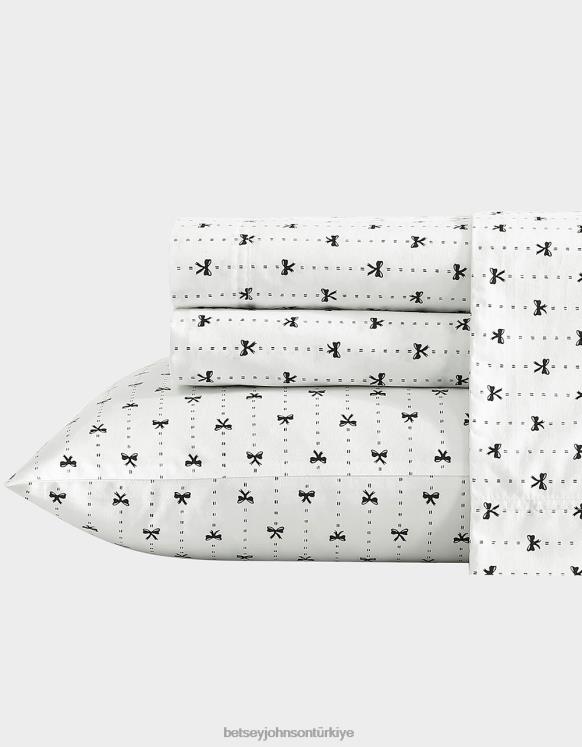 şerit ince çizgili beyaz ikiz çarşaf seti çok N26HX406 üniseks Betsey Johnson Aksesuarlar