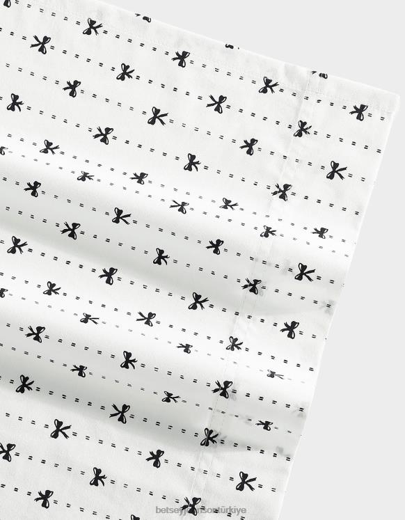 şerit ince çizgili beyaz ikiz çarşaf seti çok N26HX406 üniseks Betsey Johnson Aksesuarlar