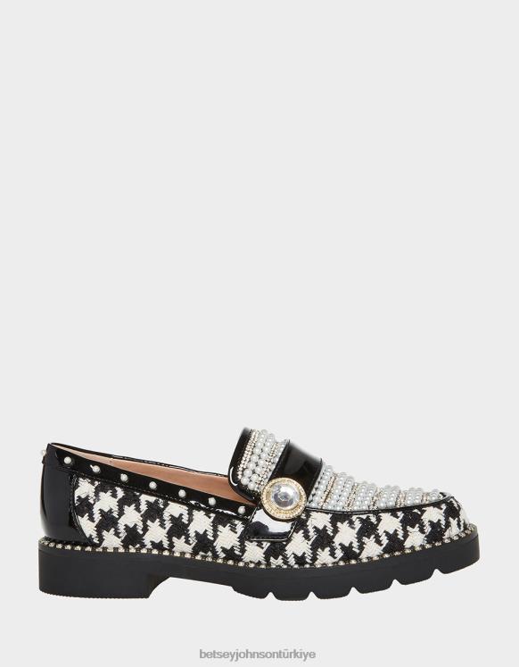Meryem siyah beyaz N26HX118 kadınlar Betsey Johnson ayakkabı