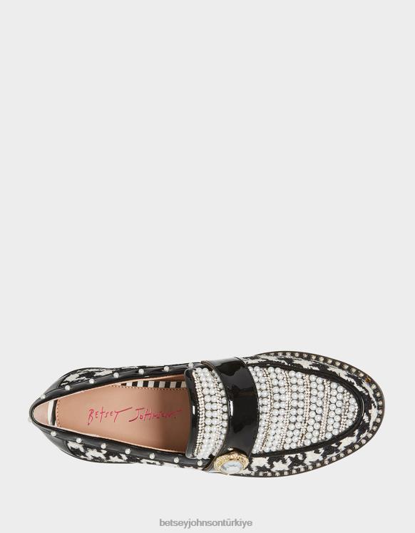 Meryem siyah beyaz N26HX118 kadınlar Betsey Johnson ayakkabı