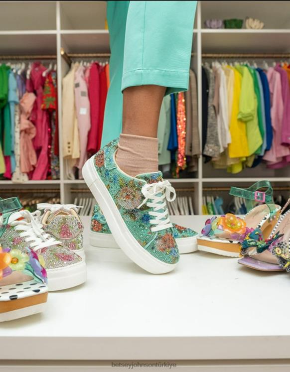 Sidny yeşil çoklu N26HX47 kadınlar Betsey Johnson ayakkabı