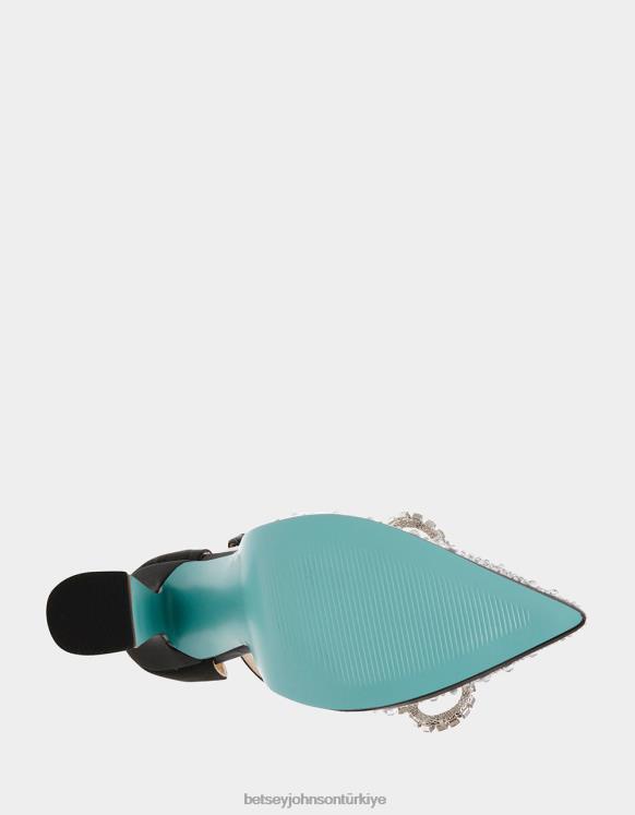 canım siyah saten N26HX85 kadınlar Betsey Johnson ayakkabı