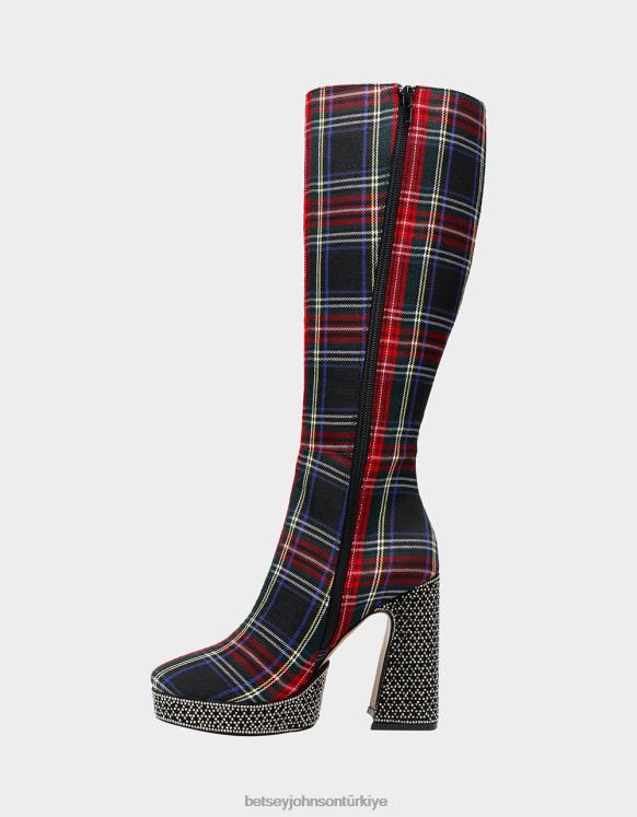 kediotu siyah ekose N26HX173 kadınlar Betsey Johnson ayakkabı