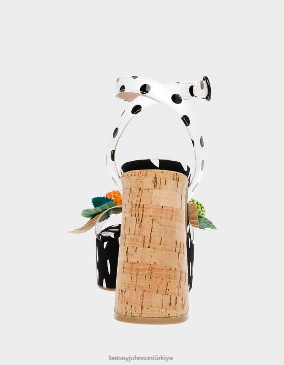 peri siyah beyaz N26HX105 kadınlar Betsey Johnson ayakkabı