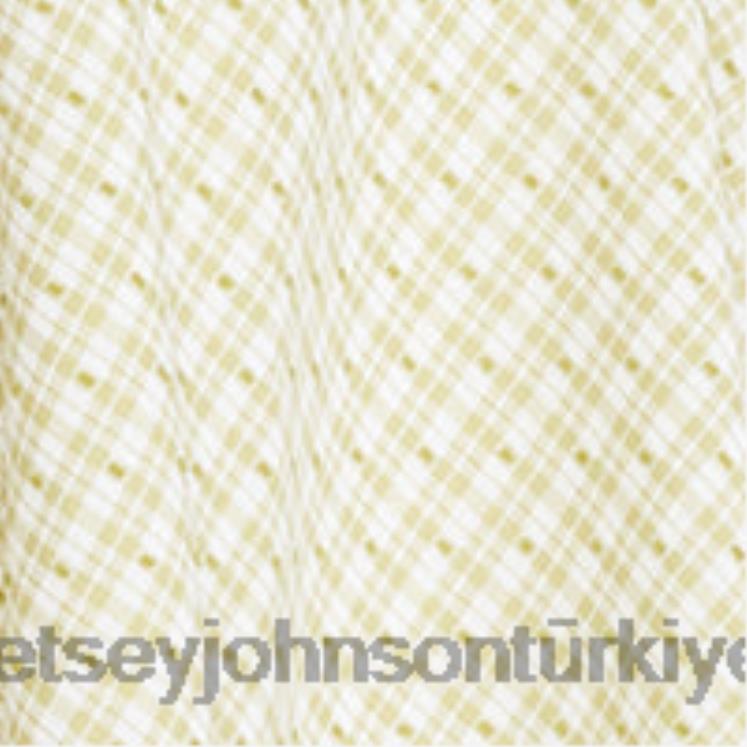 bella fraklı puantiyeli mini elbise kireç N26HX299 kadınlar Betsey Johnson Giyim