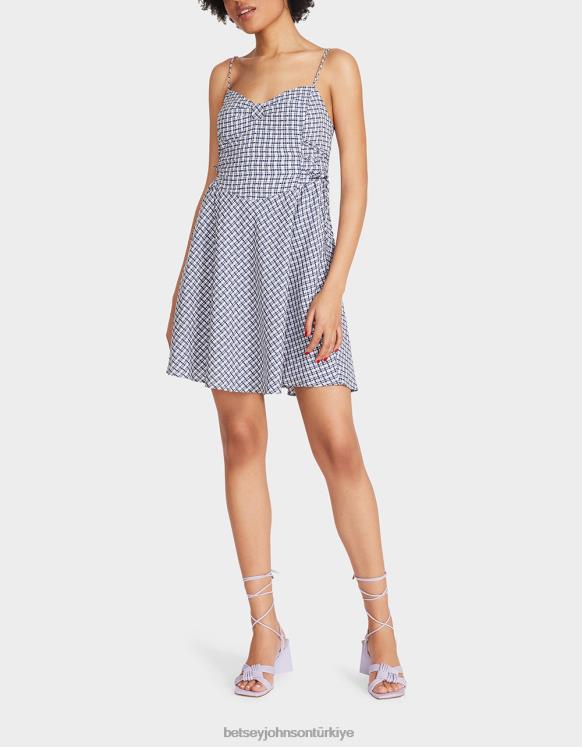 bella fraklı puantiyeli mini elbise çok N26HX286 kadınlar Betsey Johnson Giyim