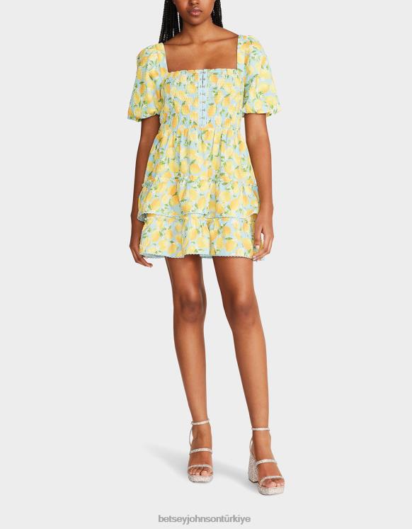 haley mini elbise mavi N26HX283 kadınlar Betsey Johnson Giyim