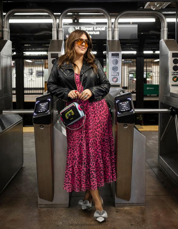 vahşi n dışarı streç dantel korse midi sıcak pembe N26HX276 kadınlar Betsey Johnson Giyim