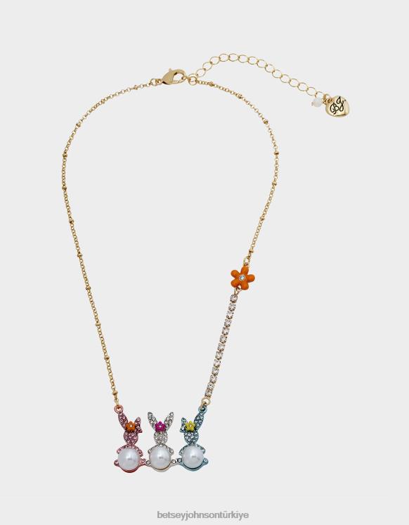 hunny bunny bar kısa kolye çok N26HX347 kadınlar Betsey Johnson takı