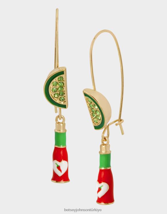 brunch acı sos küpe kırmızı N26HX349 kadınlar Betsey Johnson takı