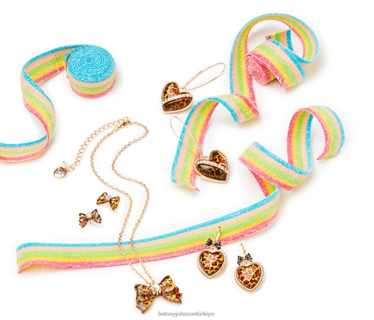 kalp damla küpe leopar N26HX339 kadınlar Betsey Johnson takı