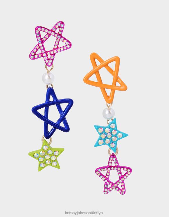 kidult kitsch yıldız uyumsuzluğu lineer küpe çok N26HX364 kadınlar Betsey Johnson takı